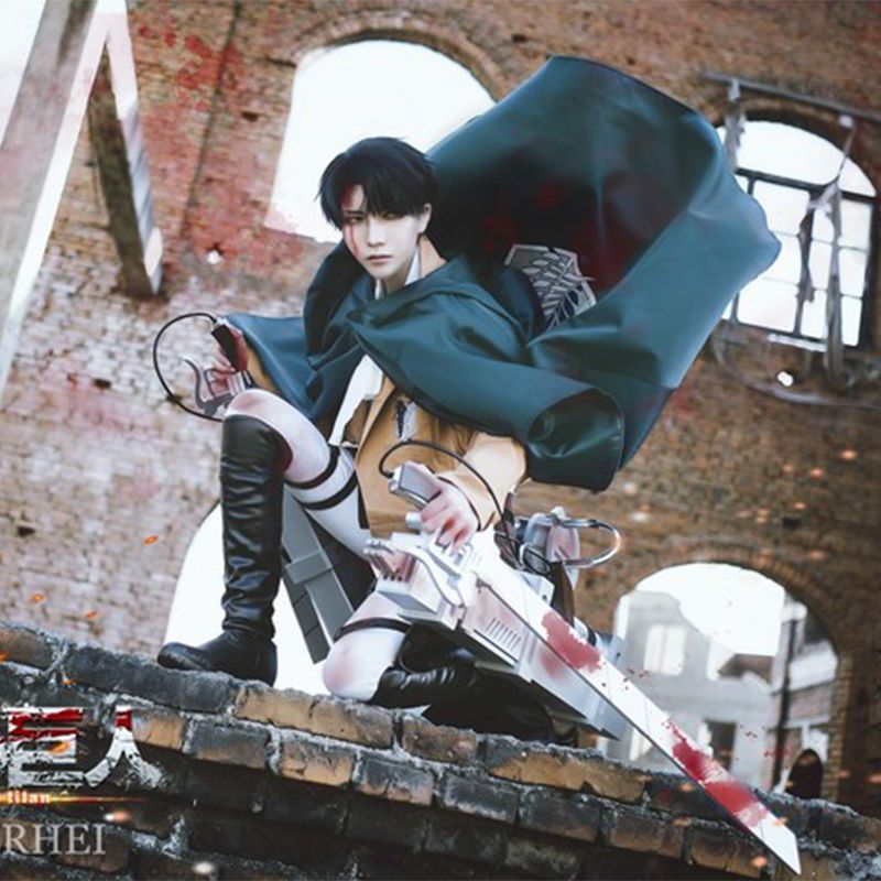 Attack on Titan Cosplay Costume 進撃の巨人 Cuerpo de encuesta Eren Costume 調査兵団エレン·イェーガー Cosplay