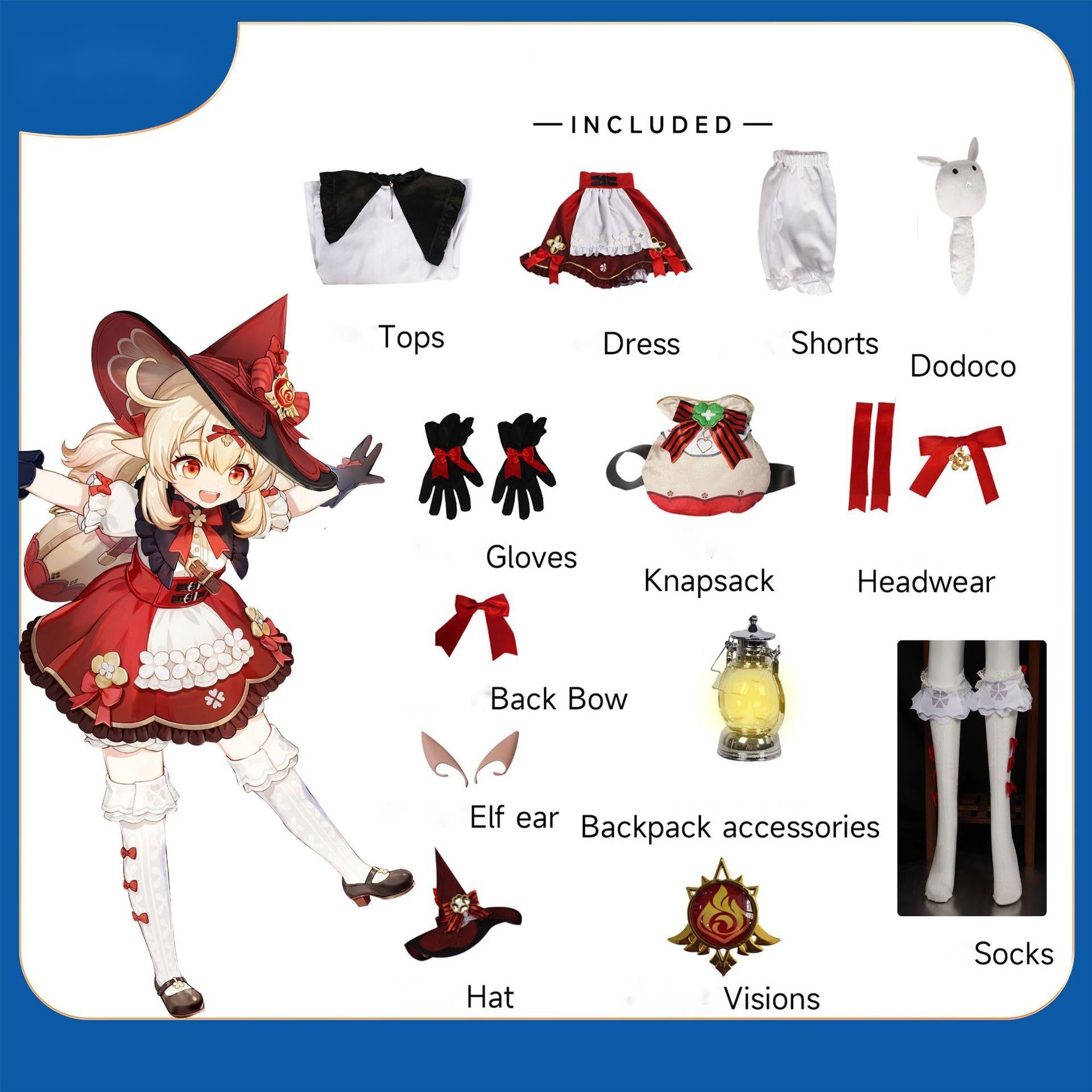 Genshin Impact Costume Klee Cosplay Costume