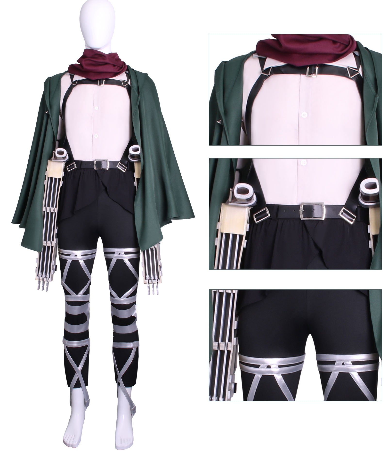 Attack on Titan Cosplay Costume 進撃の巨人 Cuerpo De Encuesta Mikasa Costume 調査兵団ミカサ・アッカーマン Cosplay