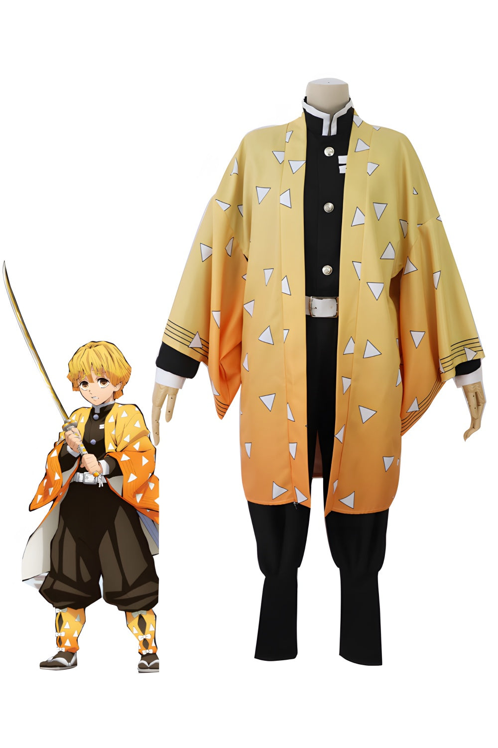 Demon Slayer Costume Agatsuma Zenitsu Cosplay Costume